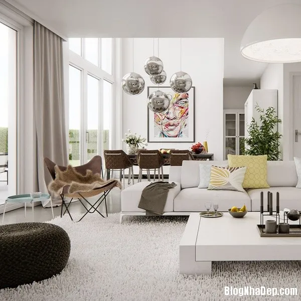 Ba mẫu nội thất phòng khách kiểu mở hiện đại